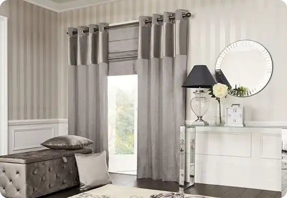 tailored grey curtains