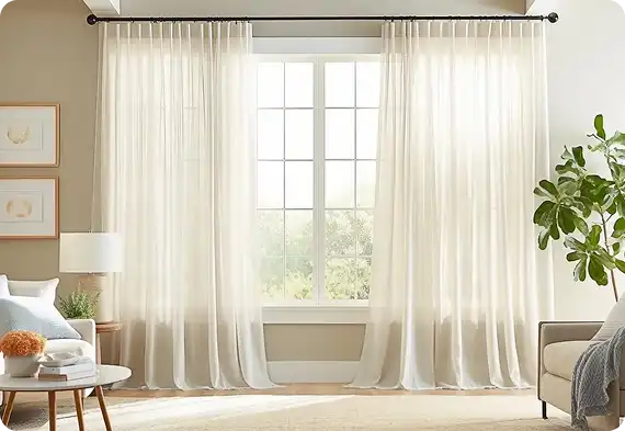 white sheer curtains
