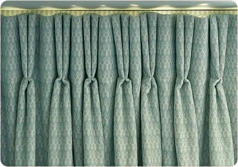 Fabric pinch pleat drape