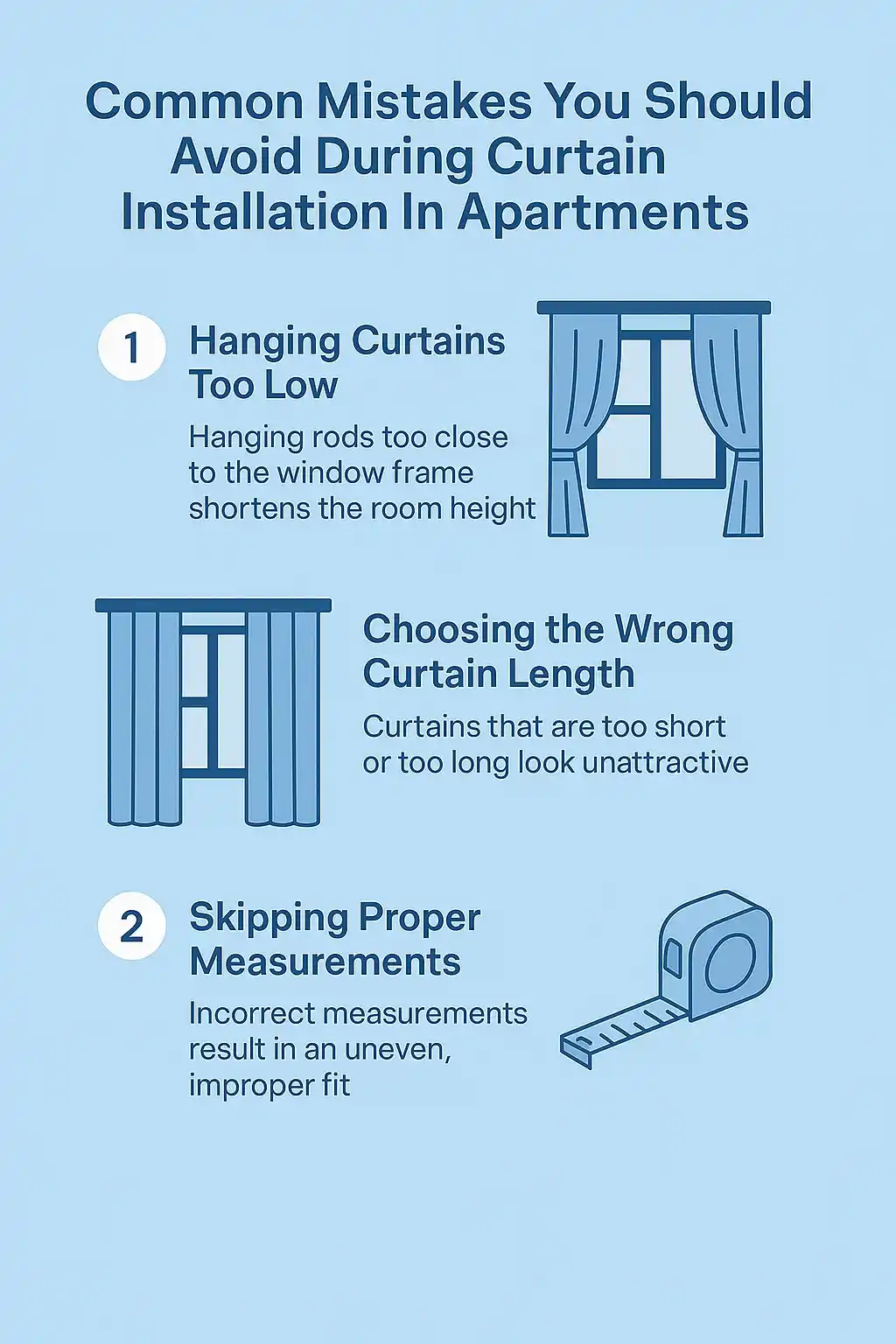 avoid mistake to install curtain installation apartments