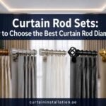 curtain rod set by curtain installatio dubai