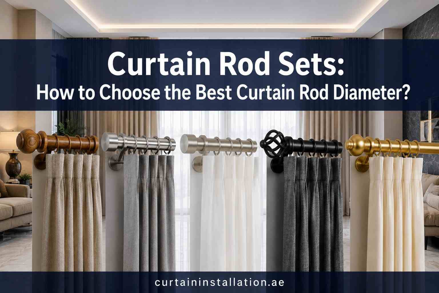 curtain rod set by curtain installatio dubai