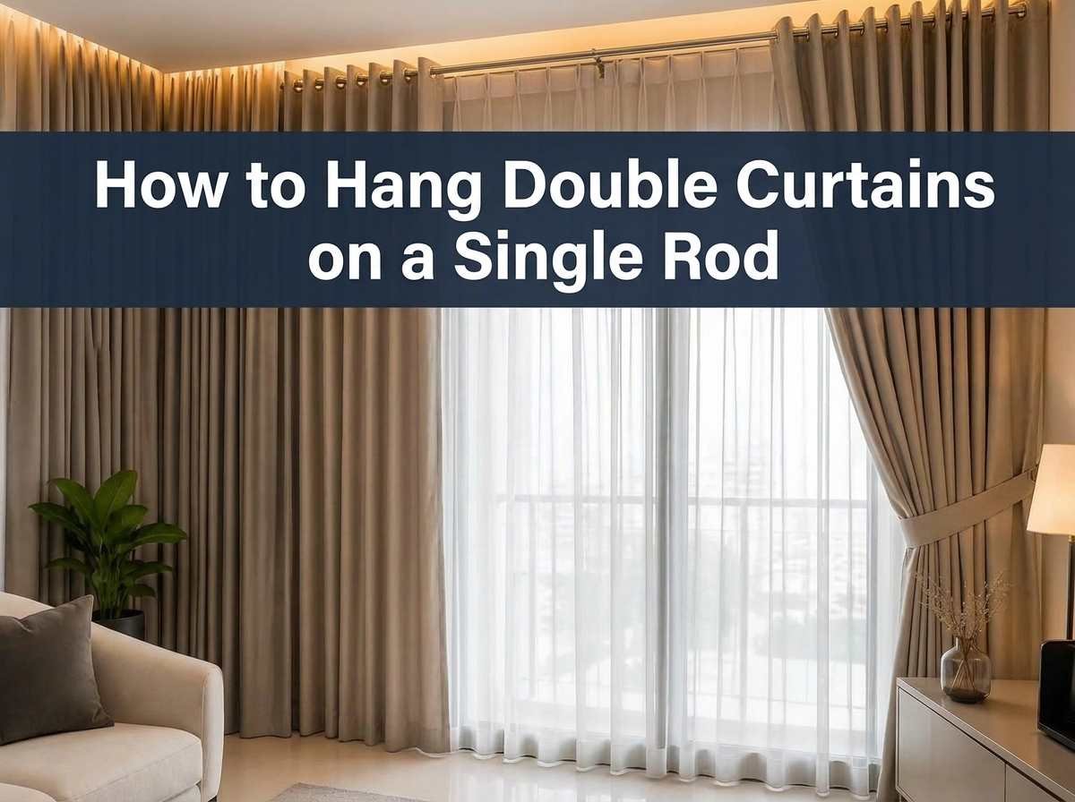 How to Hang Double Curtains on a Single Rod- Curtain Installation Dubai