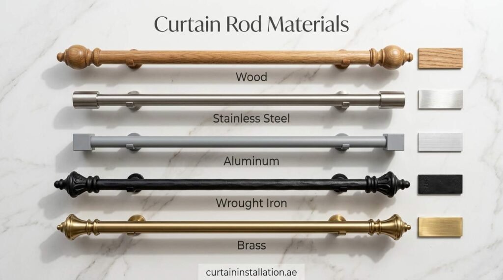 Best Curtain rod material in dubai