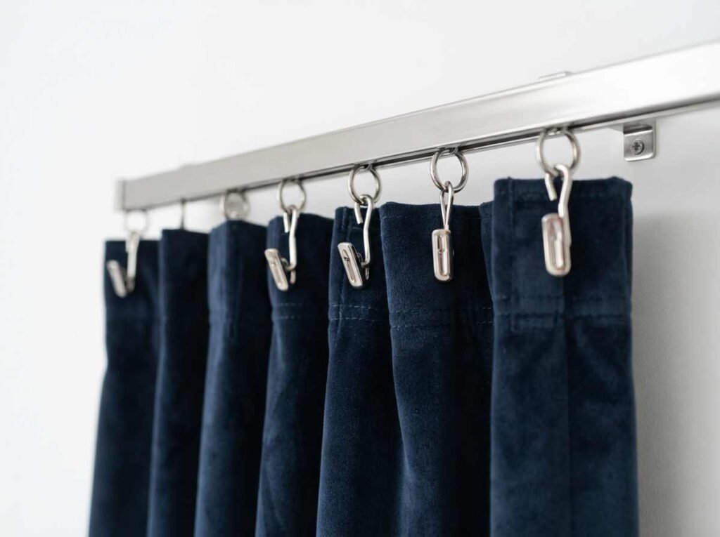 Metal Curtain Hooks by curtain installation dubai