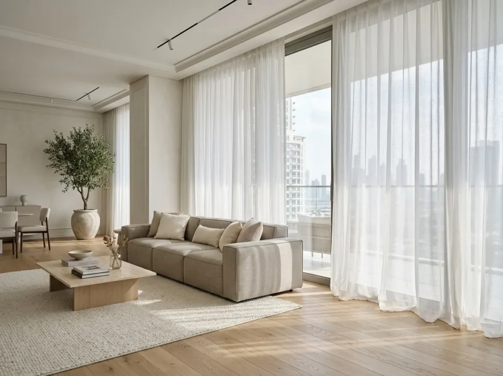 Sheer curtains for the living room
